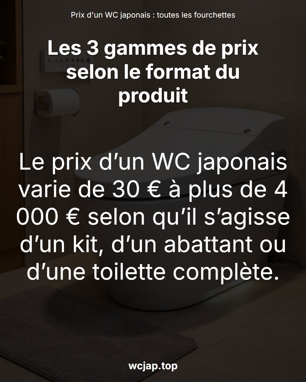 Prix d'un WC japonais : toutes les fourchettes expliquées